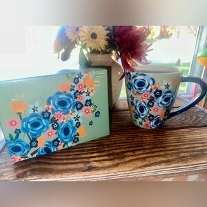 Lang Floral Ceramic Cafe Mug with Box ~ New ~ Perfect Gift